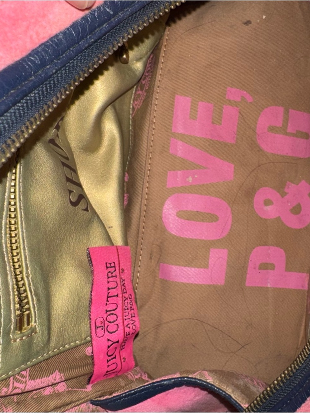 VINTAGE Juicy Couture Pink and Black Dome Satchel with Heart Charm - Picture 7 of 7